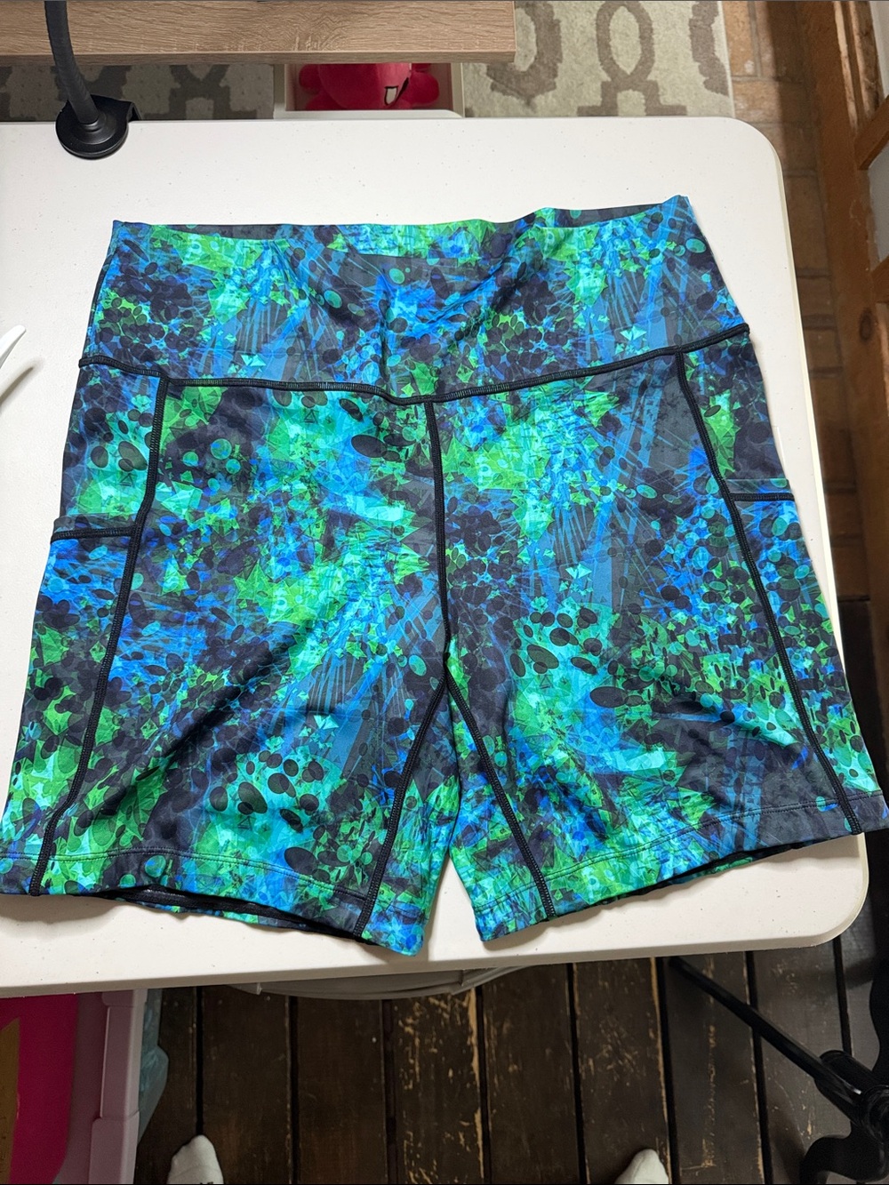 Constantly Varied Gear Women's Blue and Green Athletic Shorts